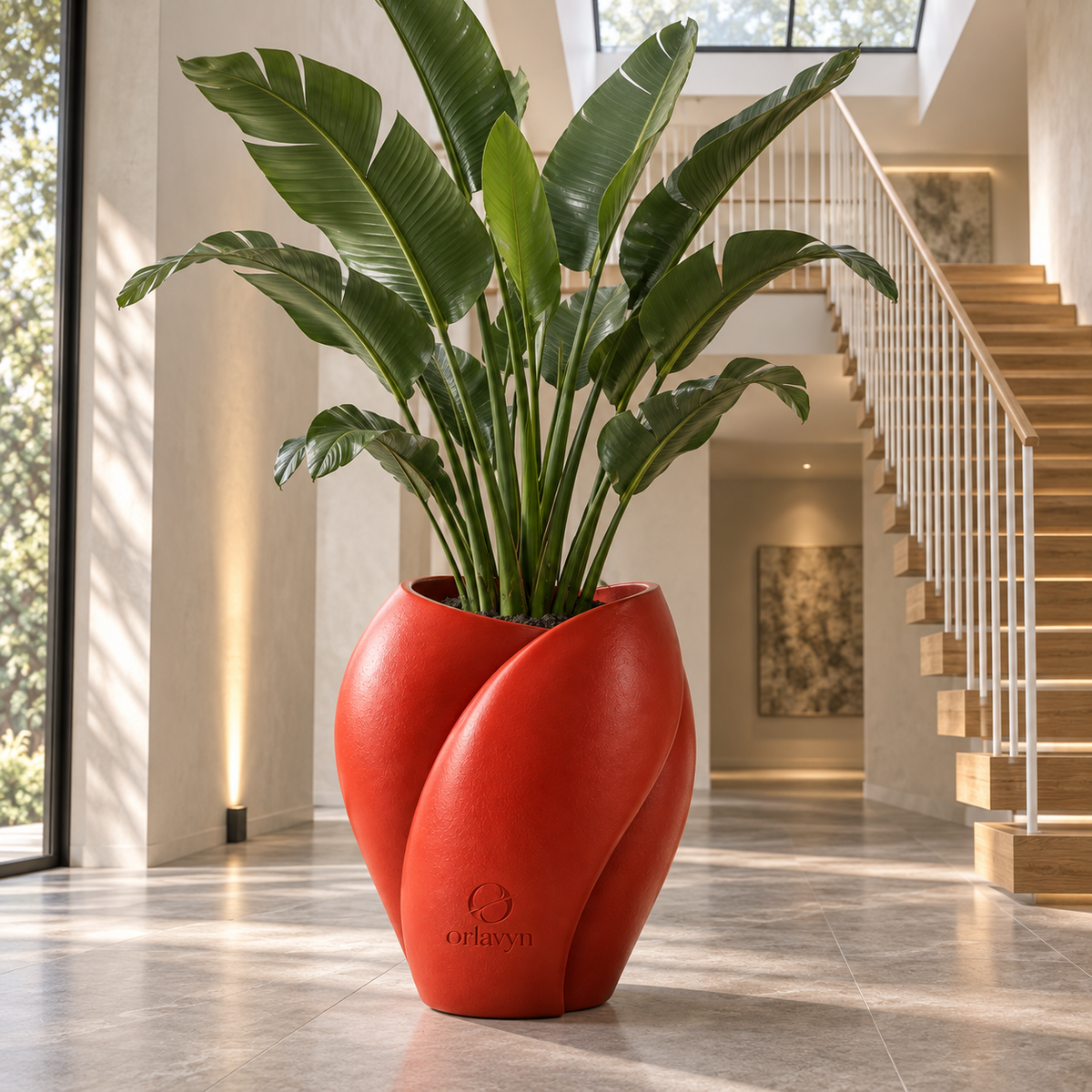 Orlavyn® Tomato Red Statement Sculptural Planter