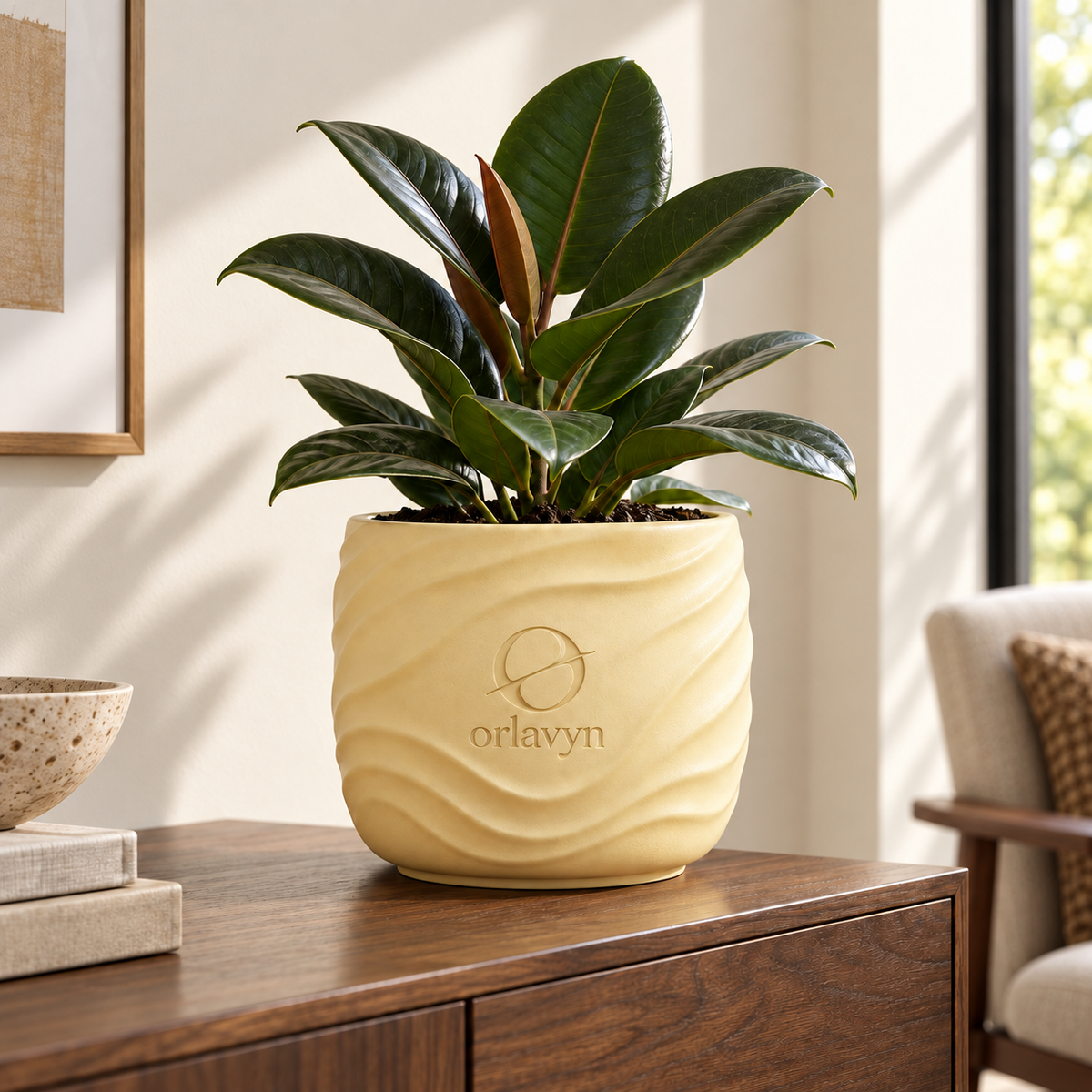 Orlavyn® Butter Yellow Dune Wave Planter