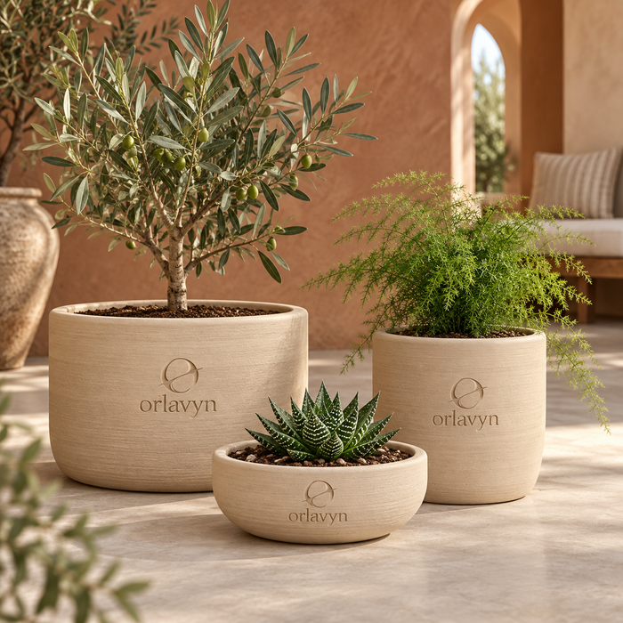 Orlavyn® Sand Beige Trio Modular Planter