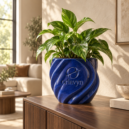 Orlavyn® Cobalt Blue Twist Ripple Planter