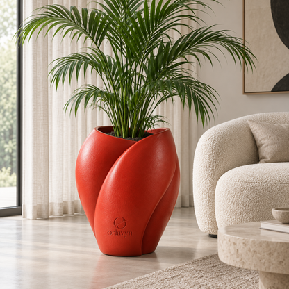 Orlavyn® Tomato Red Statement Sculptural Planter