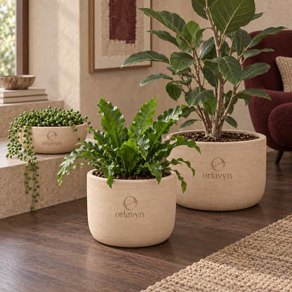 Orlavyn® Sand Beige Trio Modular Planter