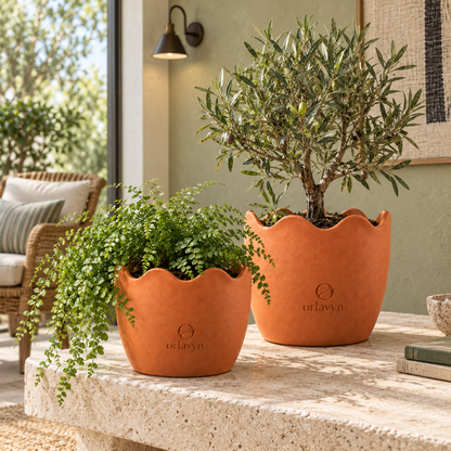 Orlavyn® Terracotta Wave Edge Planter