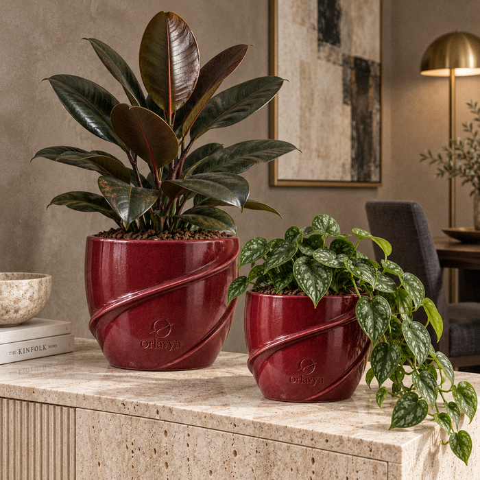 Orlavyn® Burgundy Spiral Form Planter