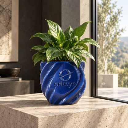 Orlavyn® Cobalt Blue Twist Ripple Planter