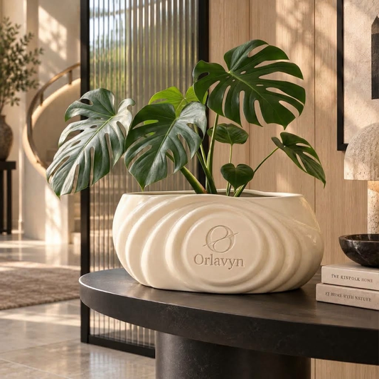 Orlavyn® Warm Ivory Still Ripple Planter