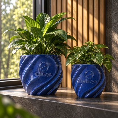 Orlavyn® Cobalt Blue Twist Ripple Planter