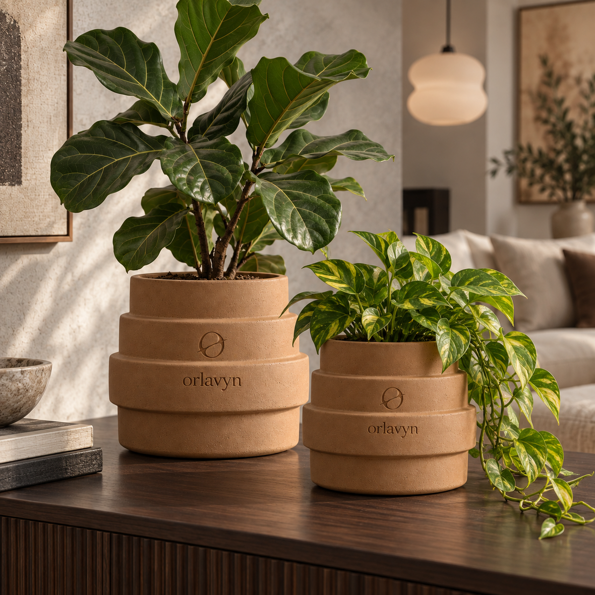 Orlavyn® Ochre Clay Layered Step Planter