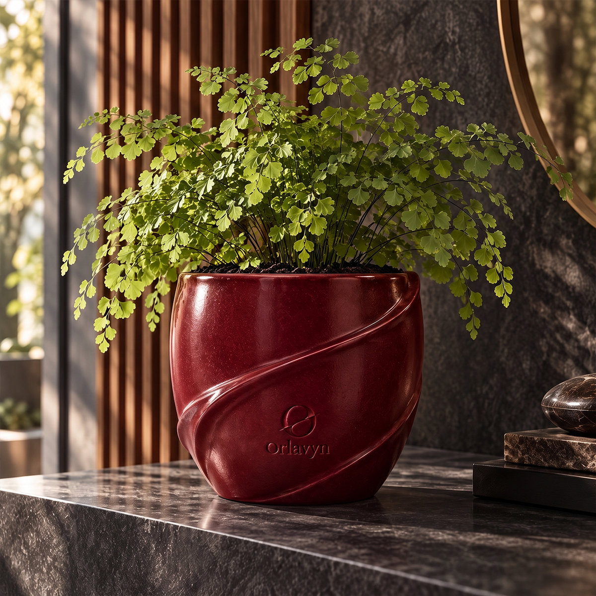 Orlavyn® Burgundy Spiral Form Planter