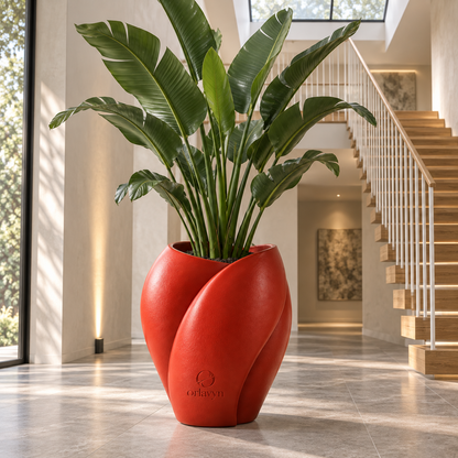 Orlavyn® Tomato Red Statement Sculptural Planter