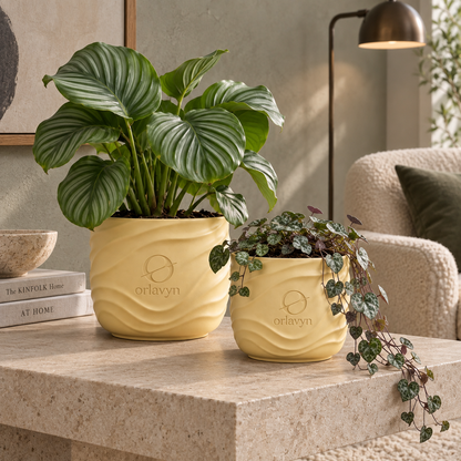 Orlavyn® Butter Yellow Dune Wave Planter
